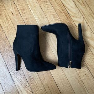 Stiletto ankle boots black faux suede size 5